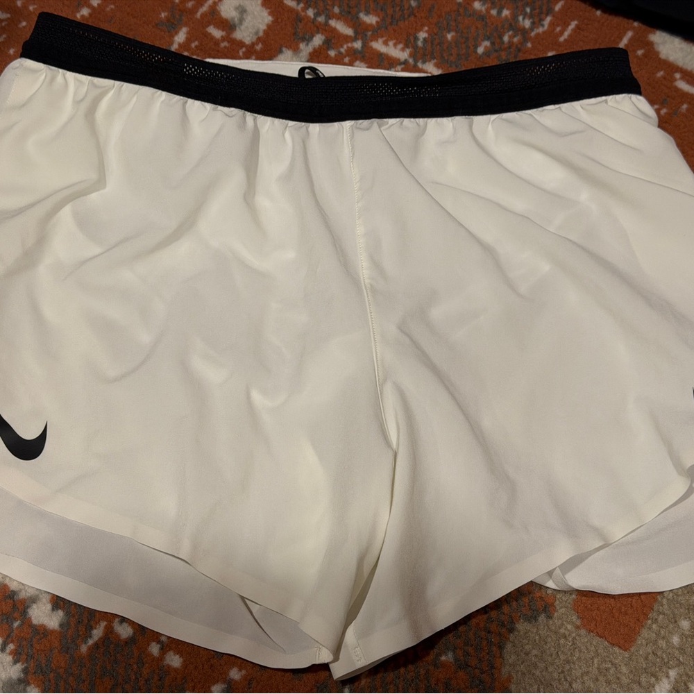 White Athletic Shorts with Black Trim